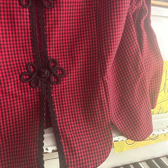 Jessica Howard Red and Black Houndstooth Jacket 12 - Picture 12 of 16